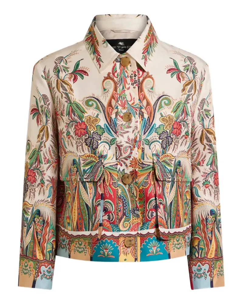 Etro paisley-print cropped jacket - Nude Nude