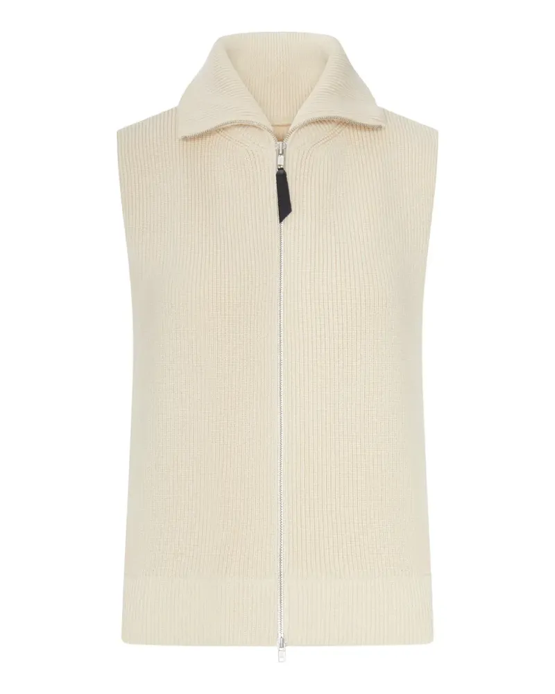 Maison Margiela ribbed-knit zip-up gilet - Nude Nude
