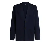 Cardigan mit aufgesetzter Tasche - Blau