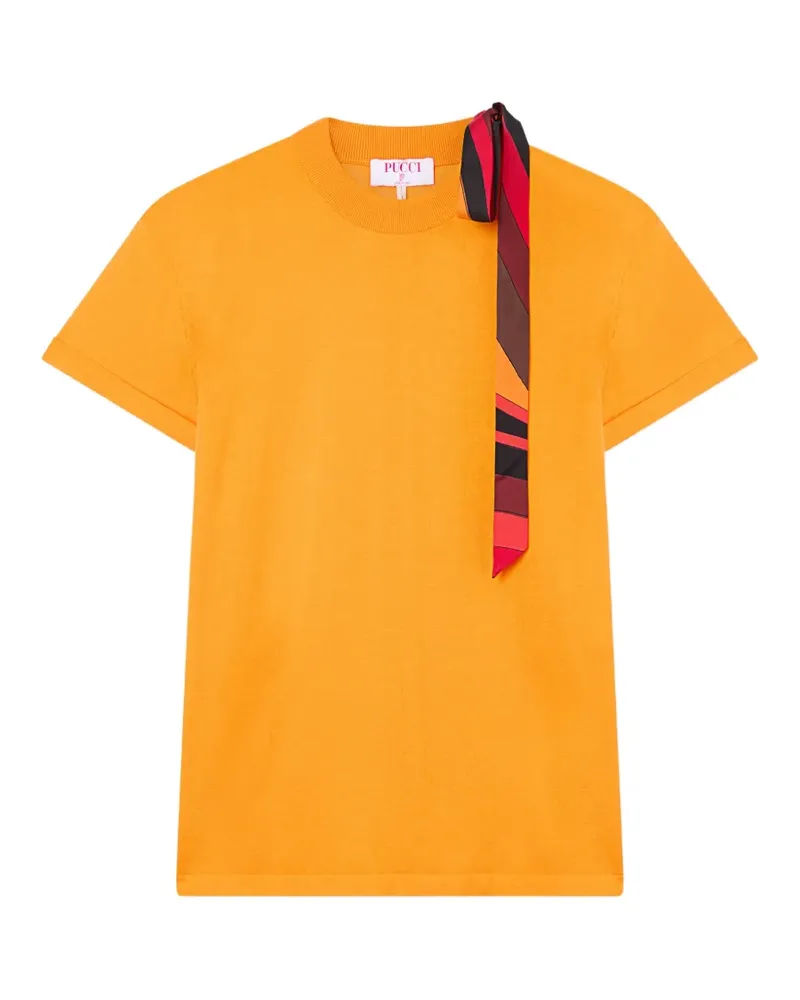 Emilio Pucci T-shirt with silk detail - Orange Orange