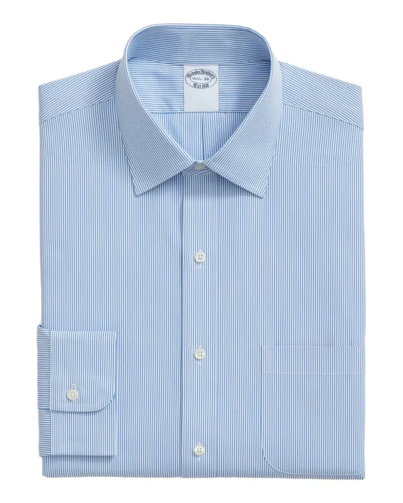 Brooks Brothers Gestreiftes Hemd mit Brusttasche - Blau Blau