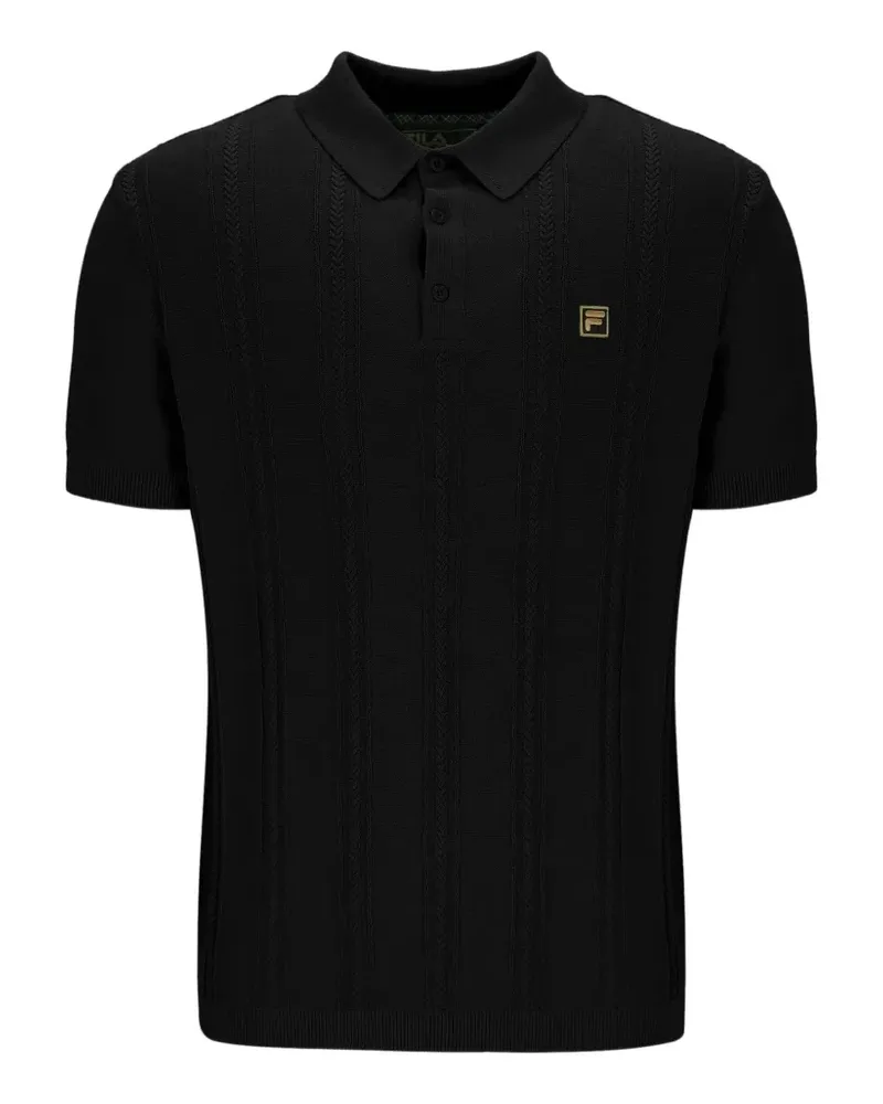 Fila Barns Poloshirt mit Zopfmuster - Schwarz Schwarz
