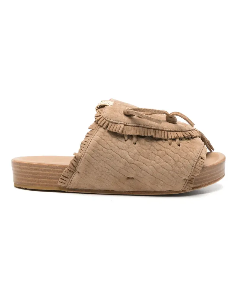 Visvim Christo Shaman-Folk Ledersandalen - Nude Nude