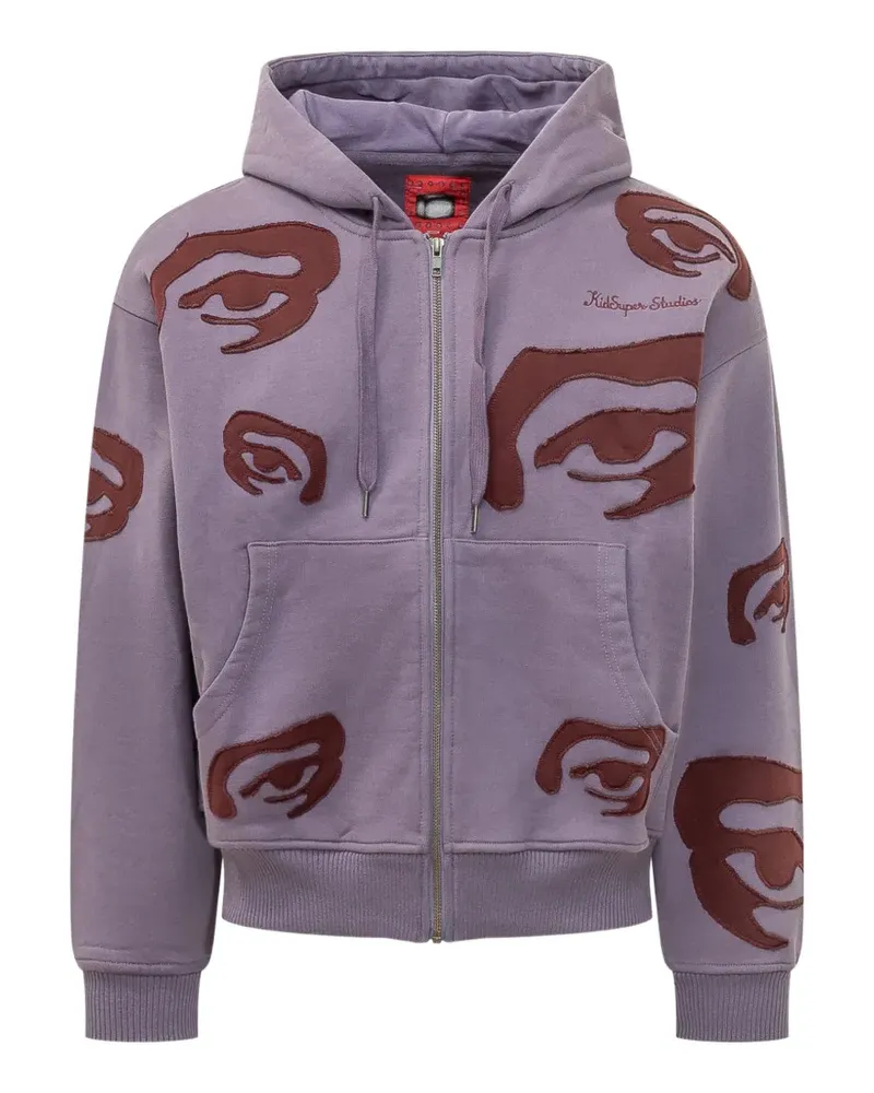 KidSuper eye-patch zip-up hoodie - Violett Violett