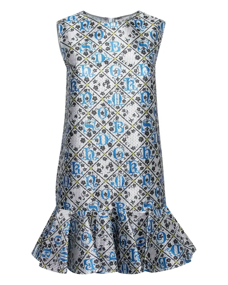 Mary Katrantzou Kleid im Metallic-Look mit grafischem Print - Grau Grau