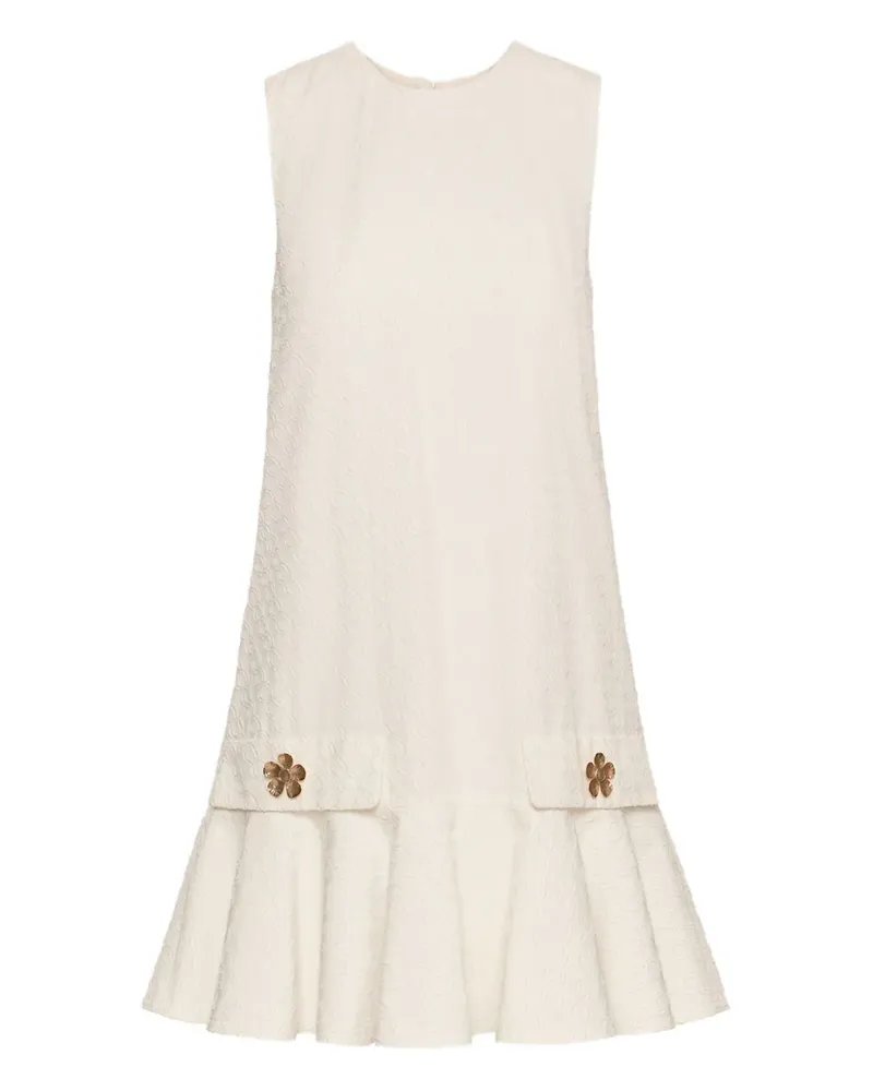 Oscar de la Renta Popeline-Kleid mit Kettendetail - Nude Nude