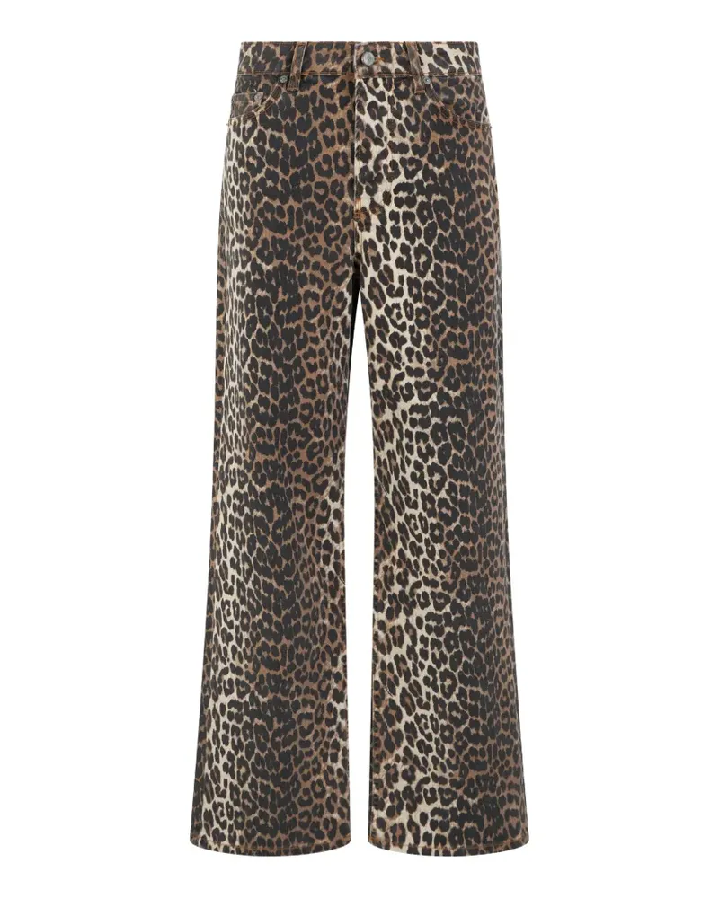 Ganni leopard-print trousers - Nude Nude