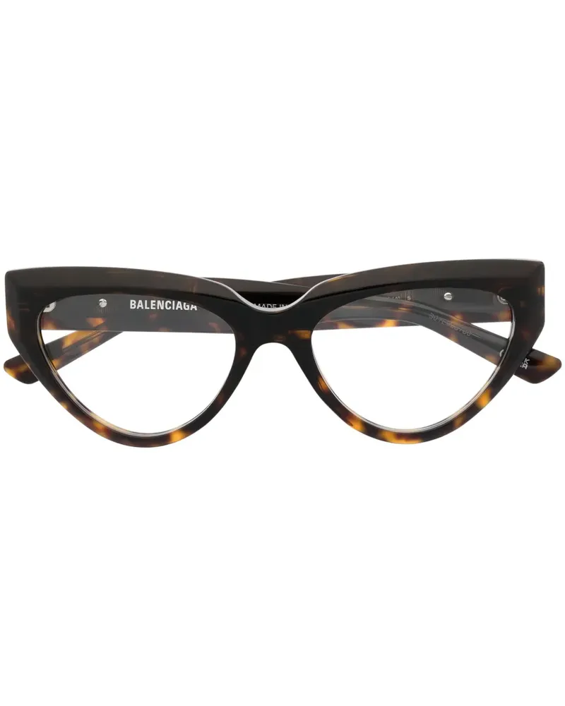Balenciaga Cat-Eye-Brille in Schildpattoptik - Braun Braun
