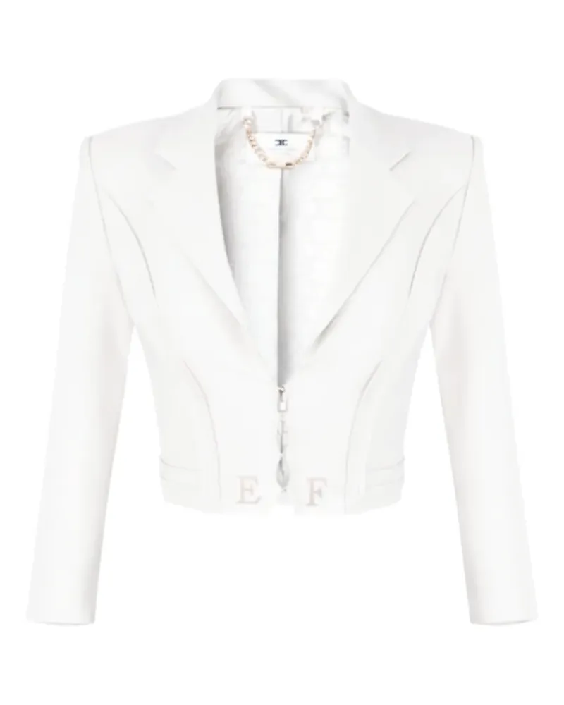 Elisabetta Franchi chain-detail cropped blazer - Nude Nude