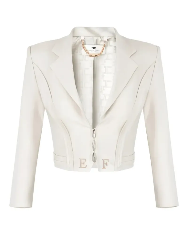 Elisabetta Franchi chain-detail cropped blazer - Nude Nude