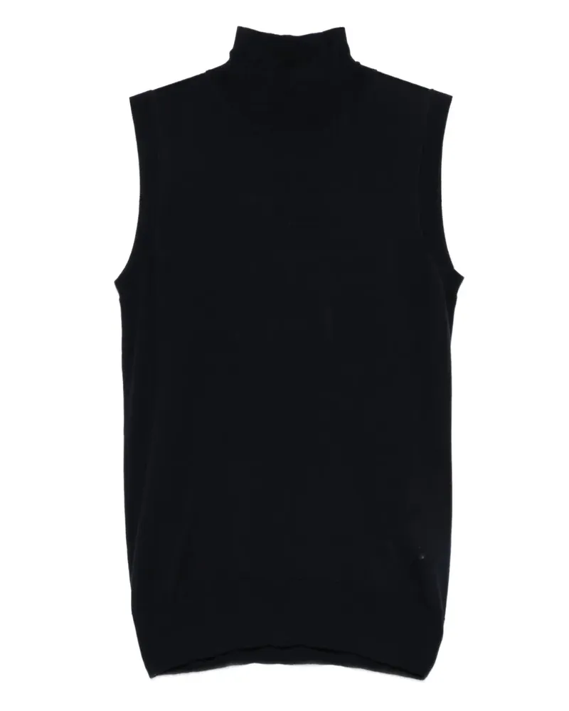 Max Mara Top mit Stehkragen - Blau Blau