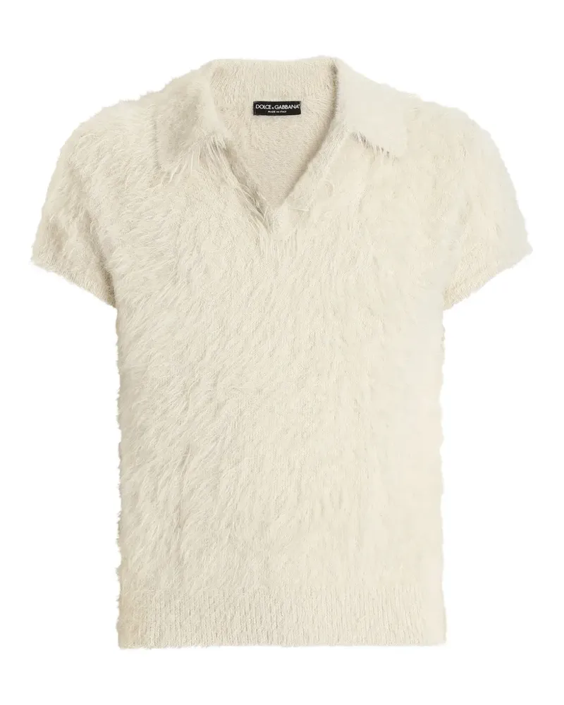 Dolce & Gabbana Gestricktes Poloshirt - Nude Nude