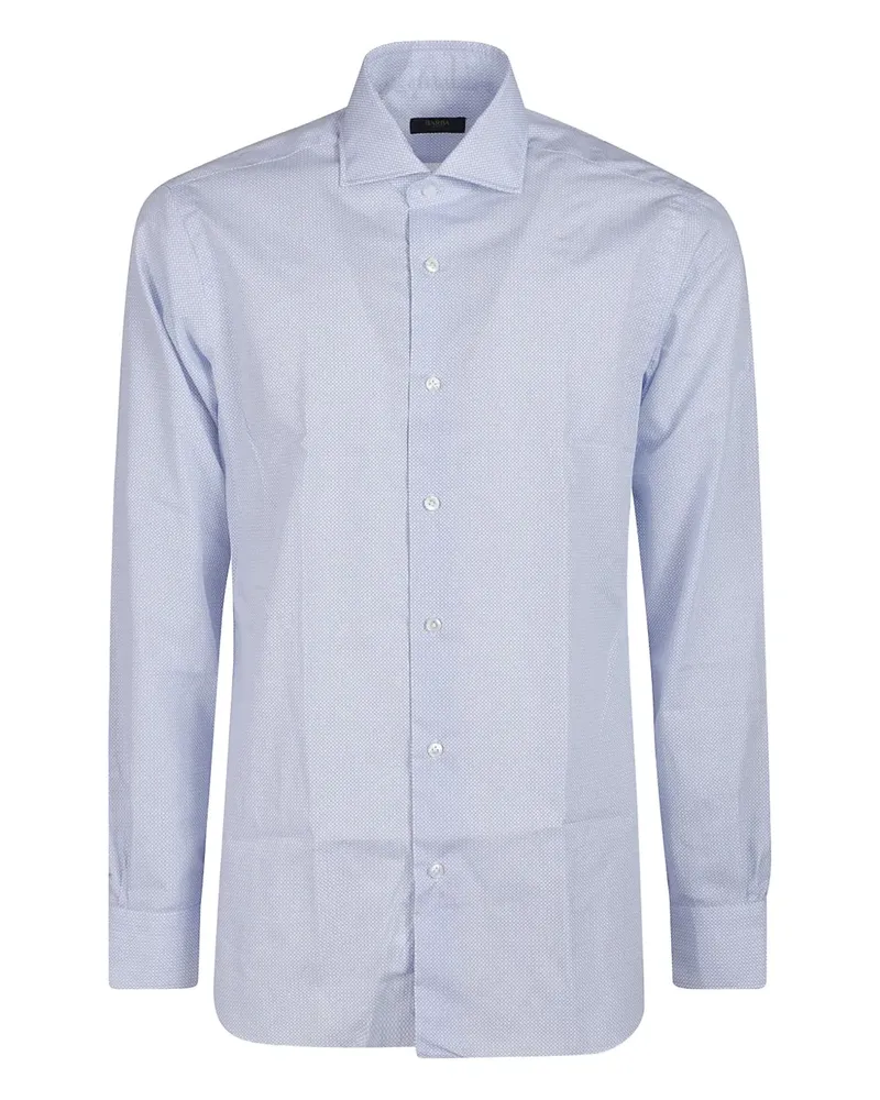 BARBA Hemd mit Mikro-Muster - Blau Blau
