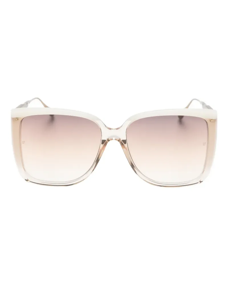 Linda Farrow Helena square-frame sunglasses - Nude Nude