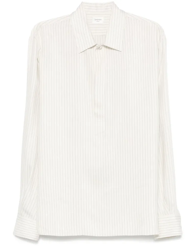 Saint Laurent Gestreiftes Hemd - Nude Nude