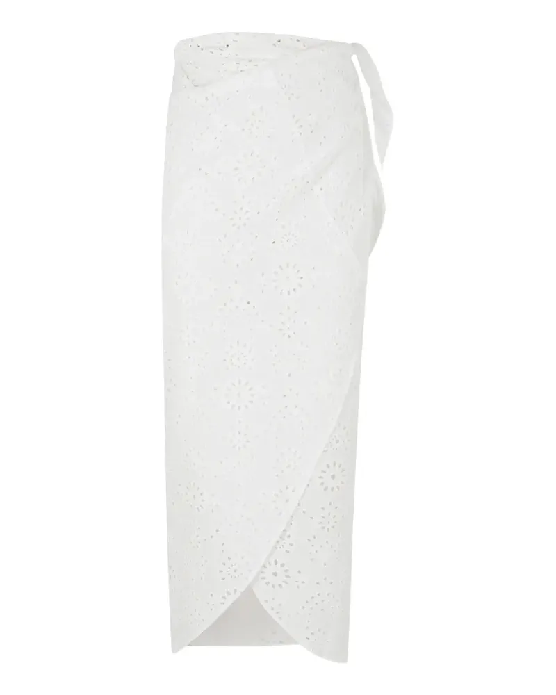 MC2 Saint Barth broderie-anglaise wrap-style pareo - Weiß Weiß