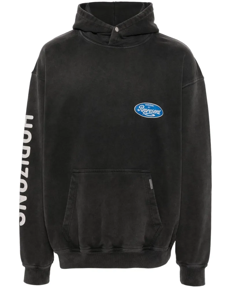 REPRESENT Hoodie mit Logo-Print - Grau Grau