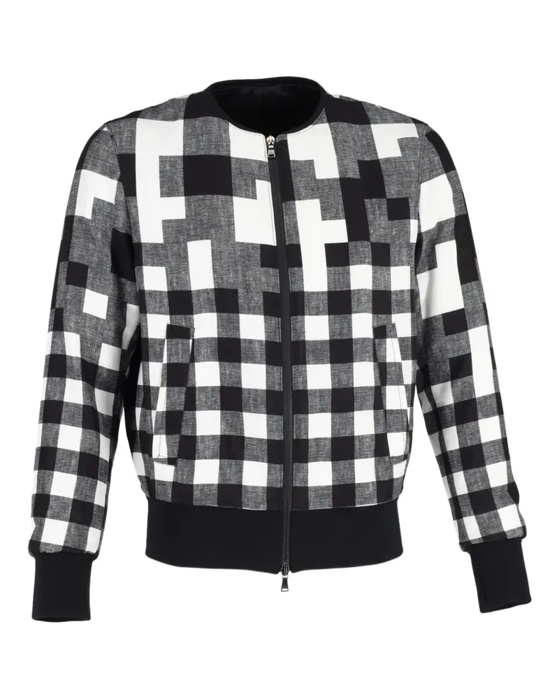 Neil Barrett checkered bomber jacket - Schwarz Schwarz