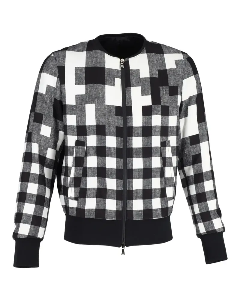 Neil Barrett checkered bomber jacket - Schwarz Schwarz