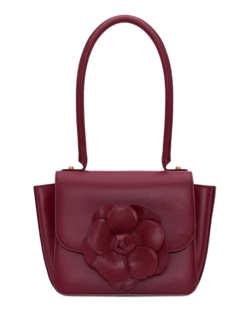 Oscar de la Renta Schultertasche mit Blumenapplikation - Rot Rot