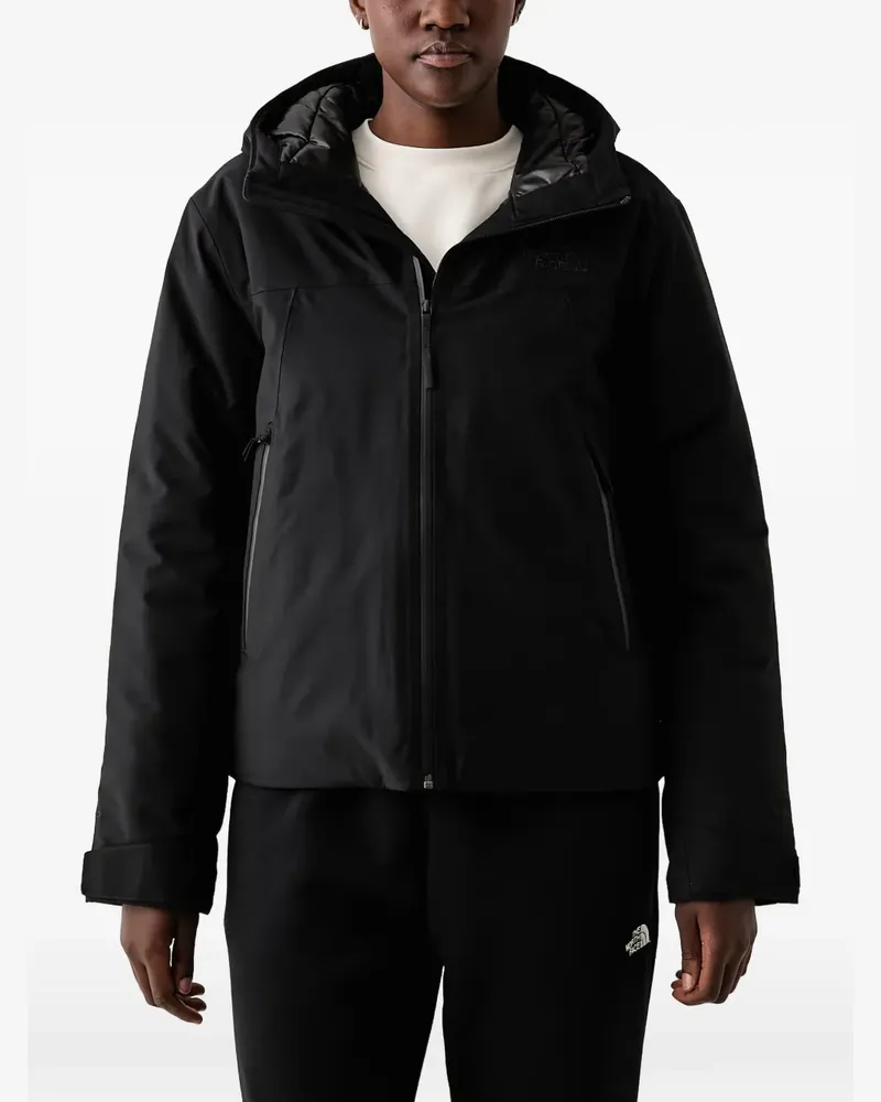 The North Face hooded logo-embroidered jacket - Schwarz Schwarz