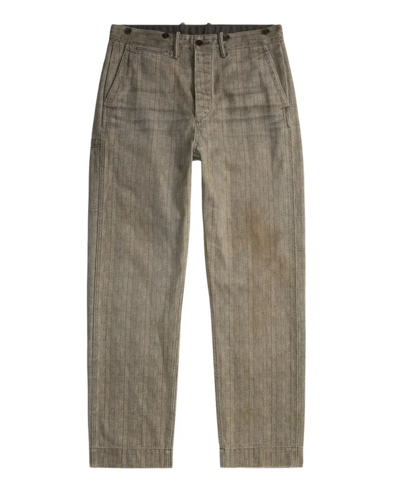 Ralph Lauren Hose mit Fischgrätenmuster - Grau Grau
