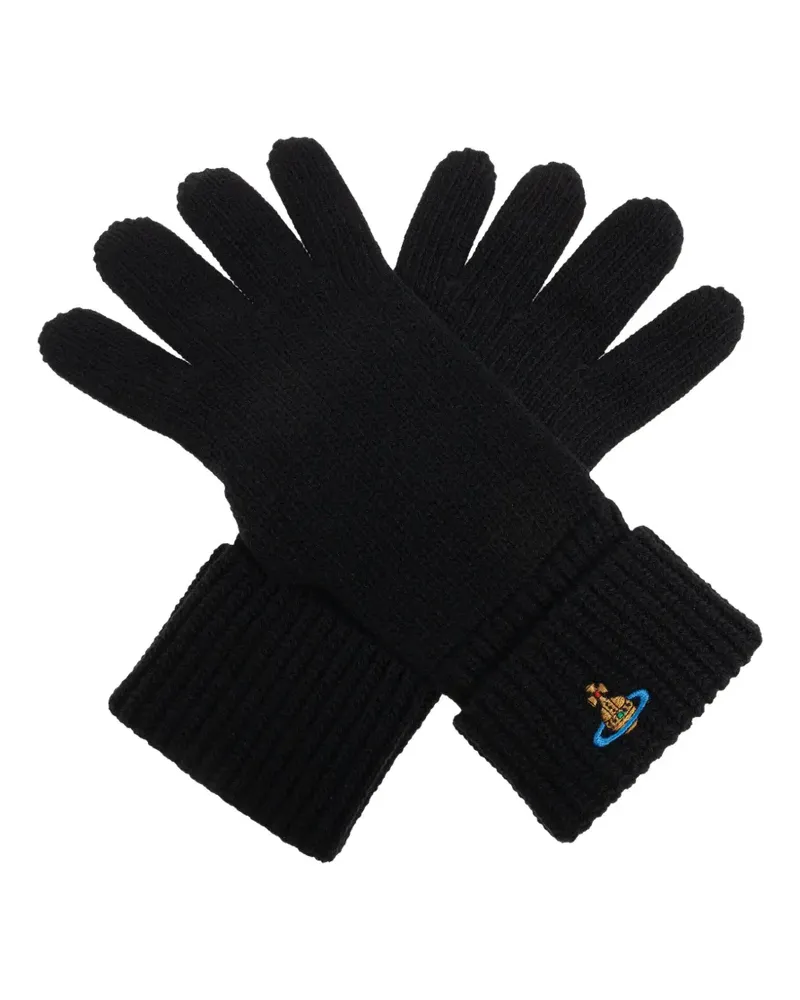 Vivienne Westwood Orb-embroidered gloves - Schwarz Schwarz