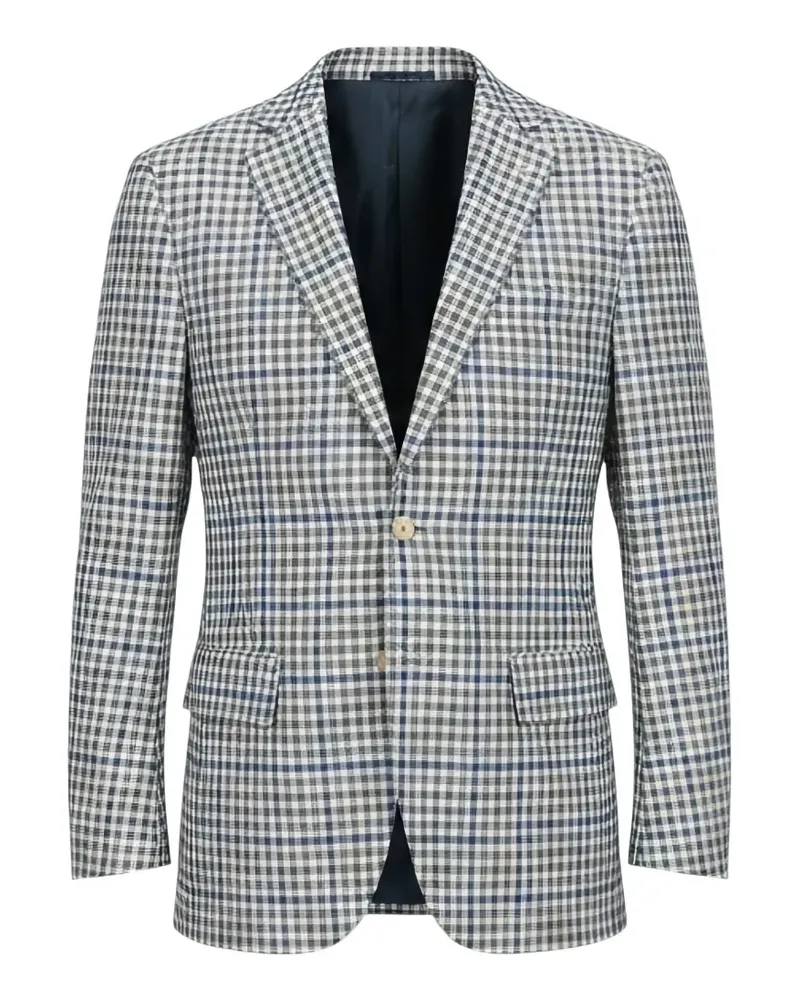 Isaia check-pattern blazer - Nude Nude