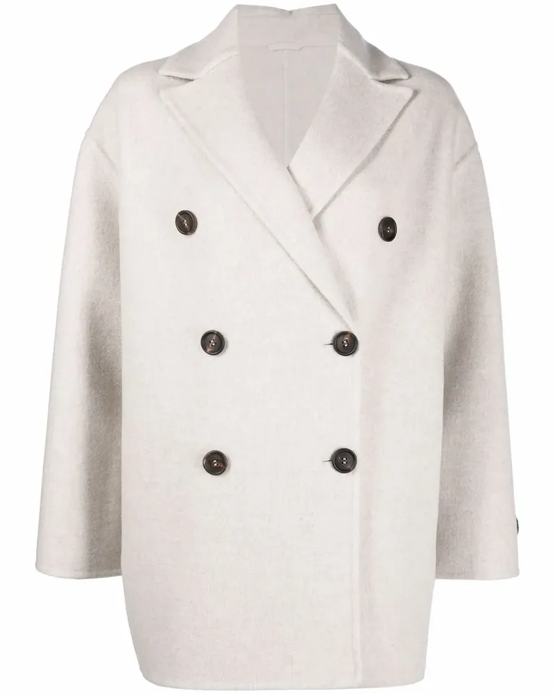 Brunello Cucinelli Doppelreihiger Kaschmirmantel - Grau Grau