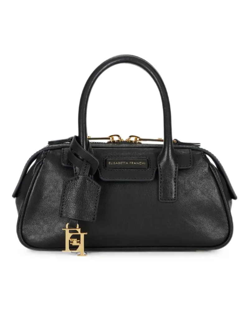 Elisabetta Franchi Kleine Boston Tasche aus Leder - Schwarz Schwarz