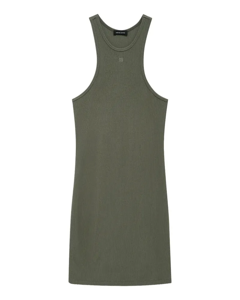 Anine Bing Cole logo-embroidered mini dress - Grün Grün