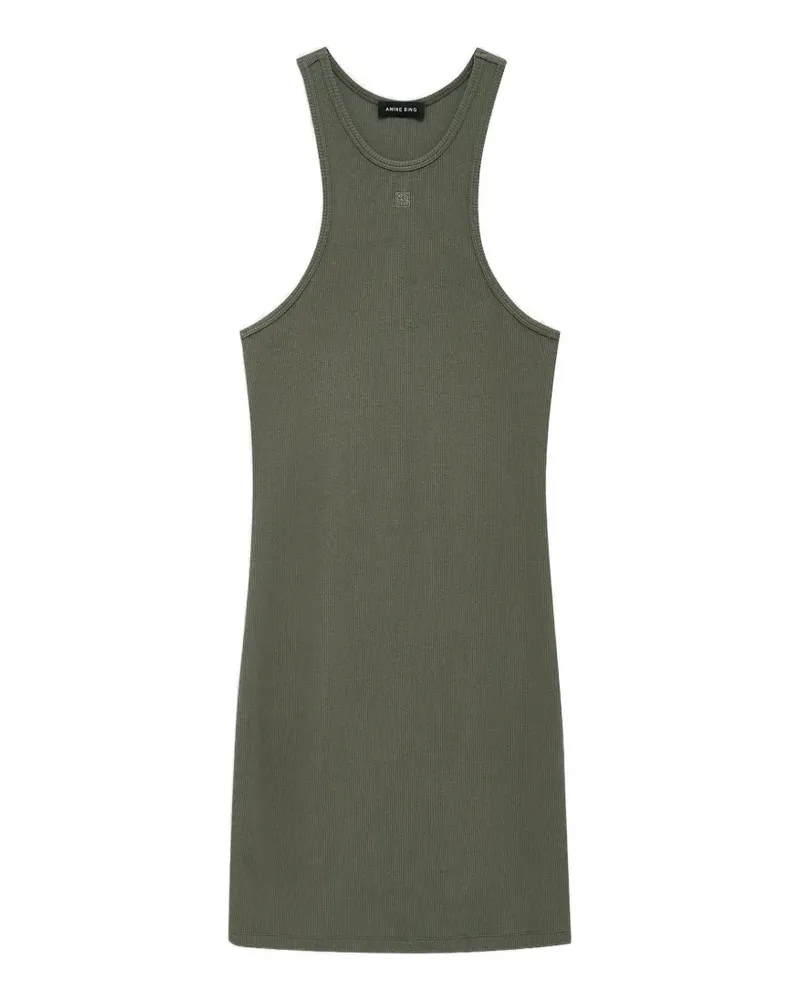 Anine Bing Cole Minikleid mit Logo-Stickerei - Grün Grün