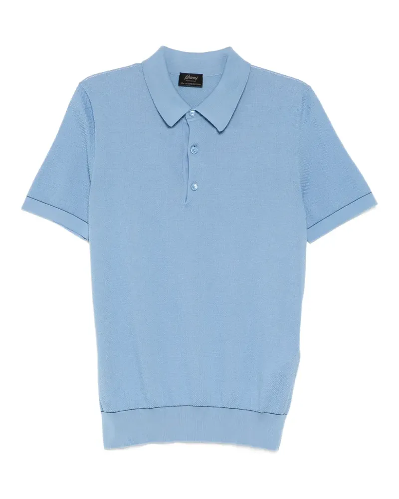 Brioni Sea Island piqué cotton polo shirt - Blau Blau