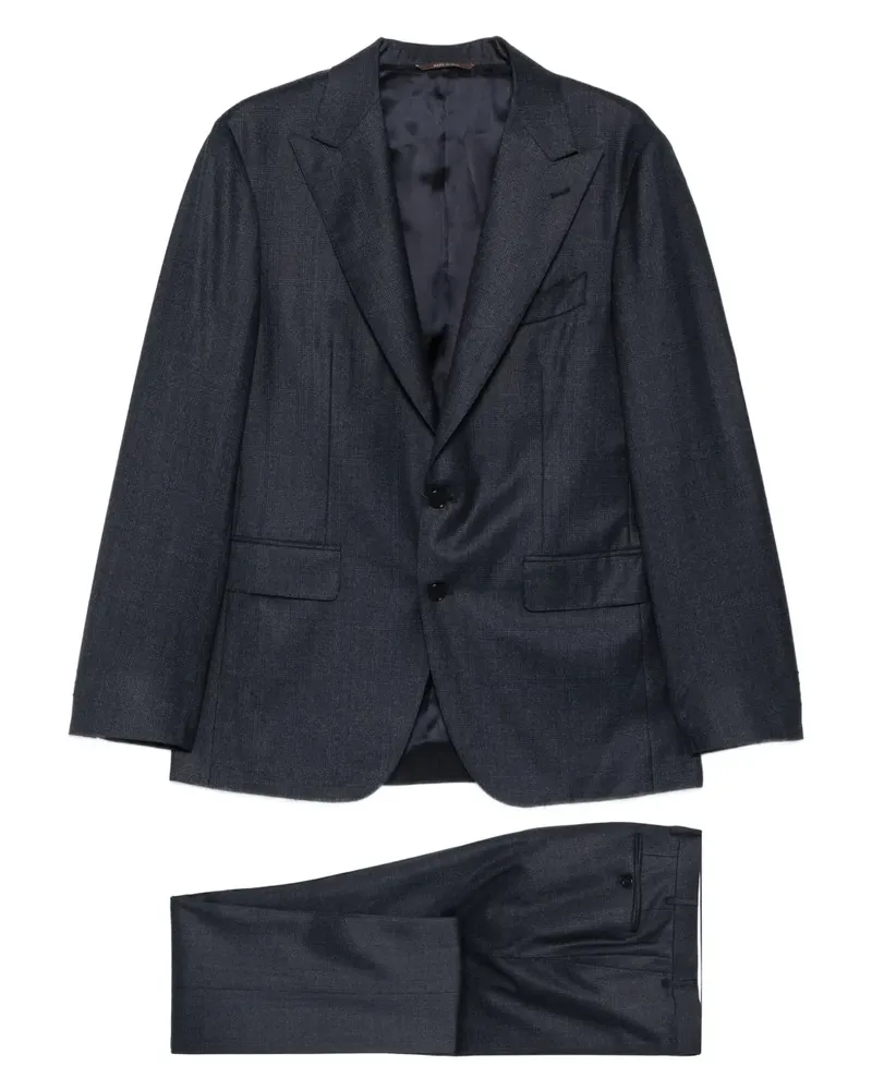 Canali Karierter Anzug - Blau Blau