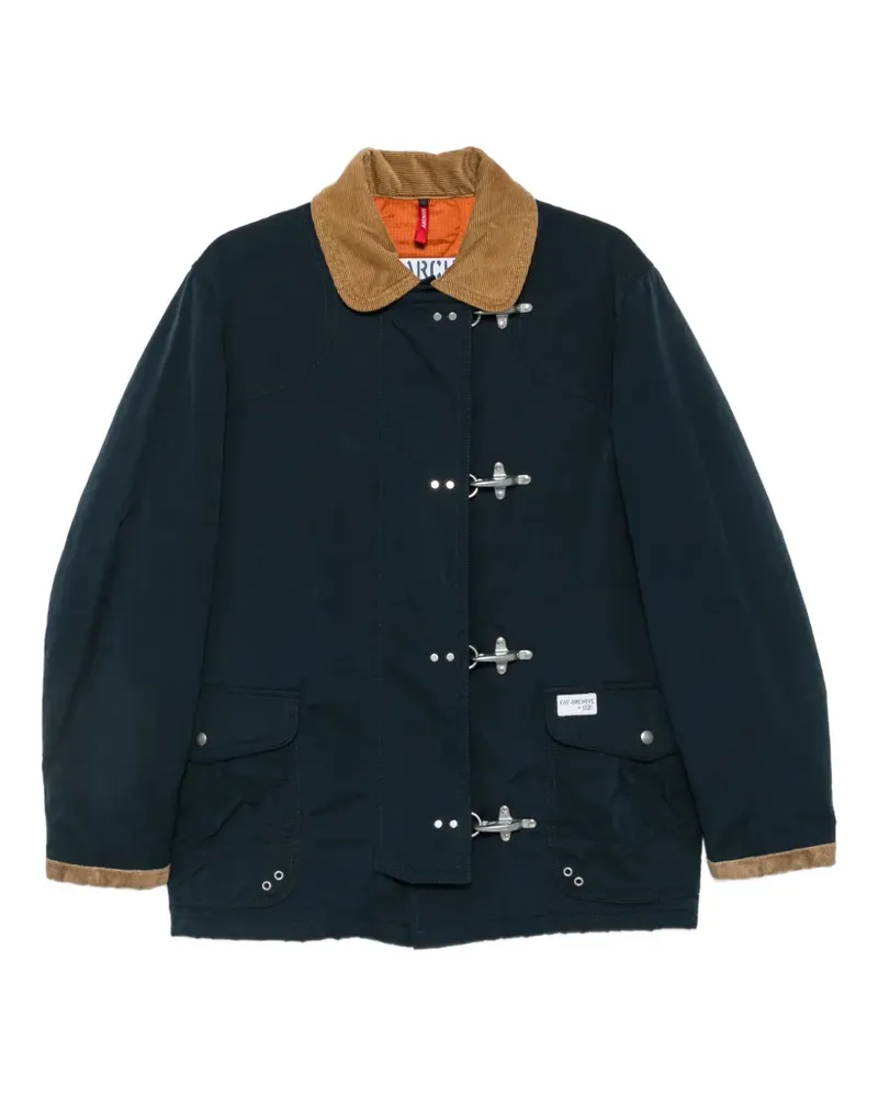 Fay Jacke mit Karabinerverschluss und Cordkragen - Blau Blau