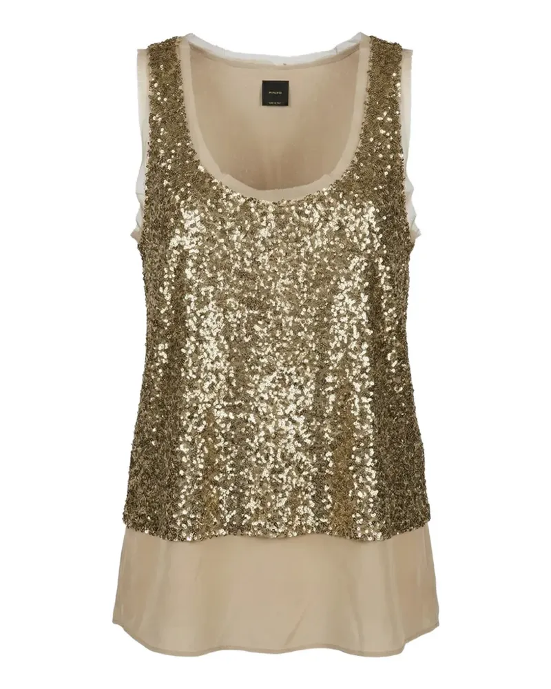 Pinko sequin-embellished top - Gold Gold
