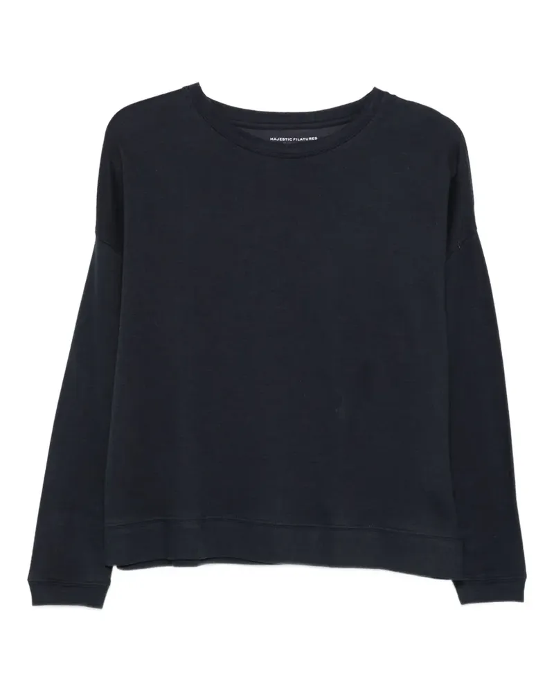 Majestic long-sleeves round-neck T-shirt - Blau Blau