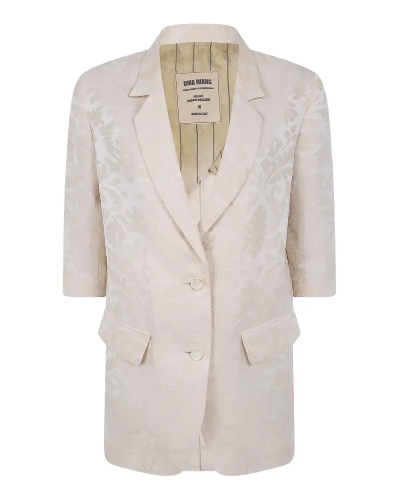Uma Wang damask-pattern linen jacket - Nude Nude