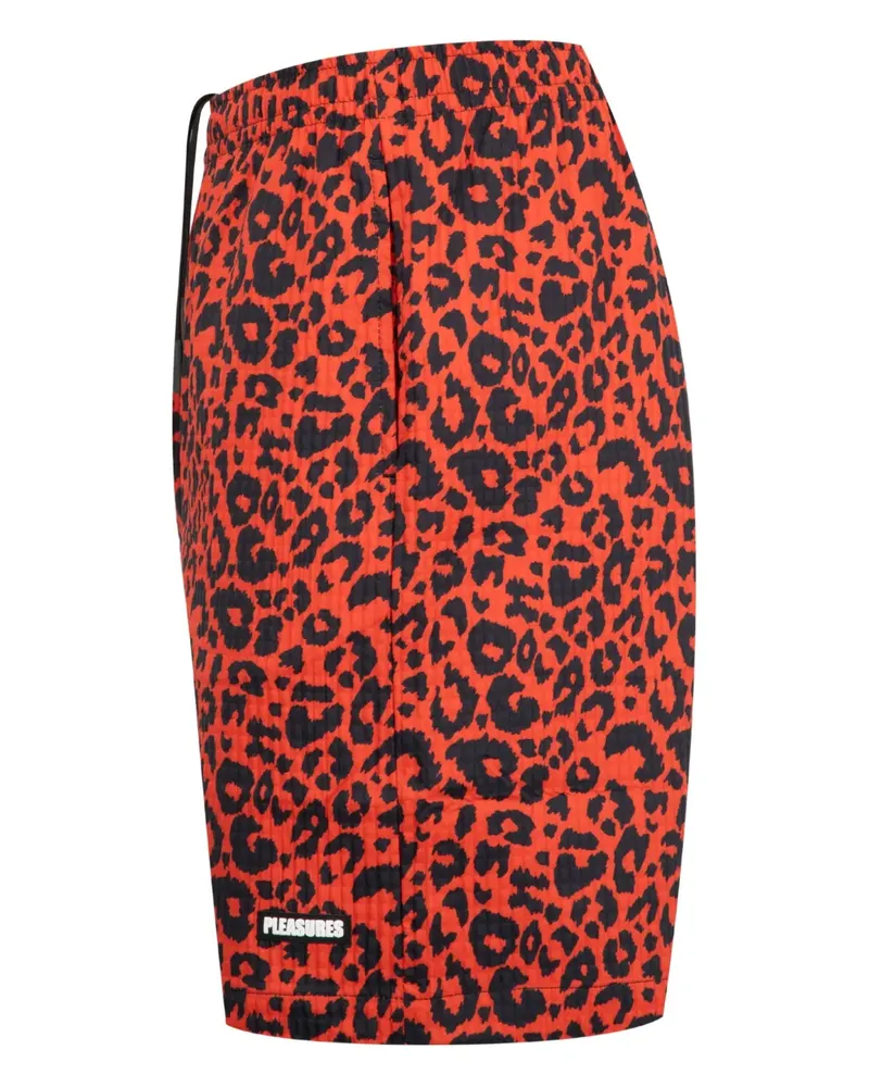 PLEASURES Shorts mit Leoparden-Print - Rot Rot