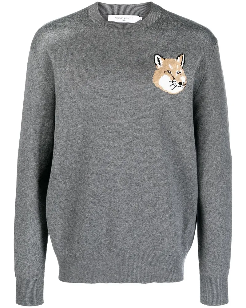 Kitsuné Pullover mit Fuchs-Motiv - Grau Grau
