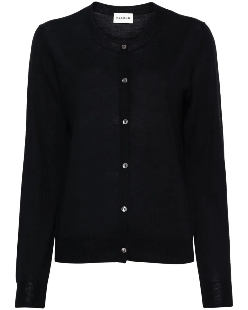P.A.R.O.S.H. P.A.R.O H. Fein gestrickter Linfa Cardigan - Schwarz Schwarz