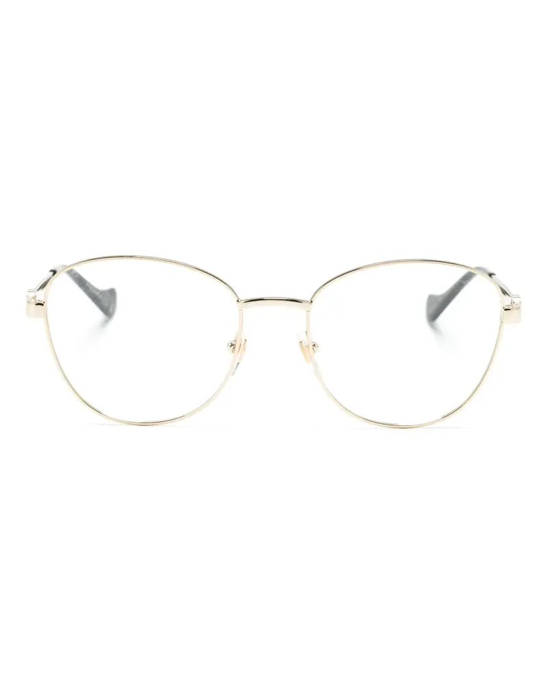 Gucci Brille mit rundem Gestell und GG-Motiv - Gold Gold