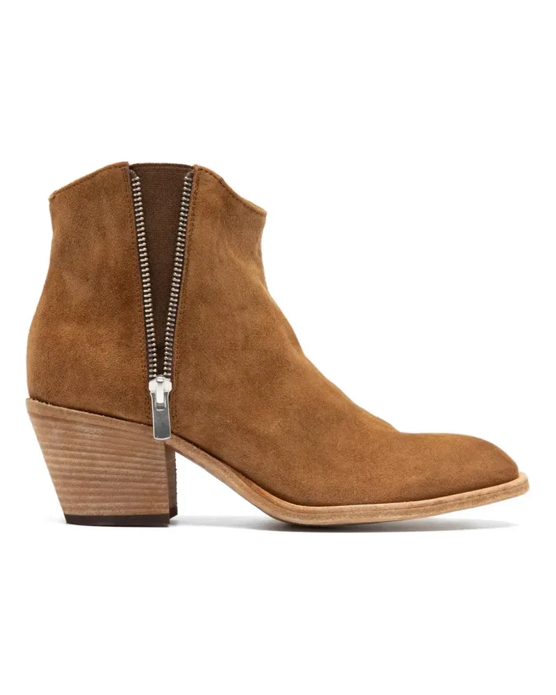 Officine Creative Italia Sydney side-zip boots - Braun Braun