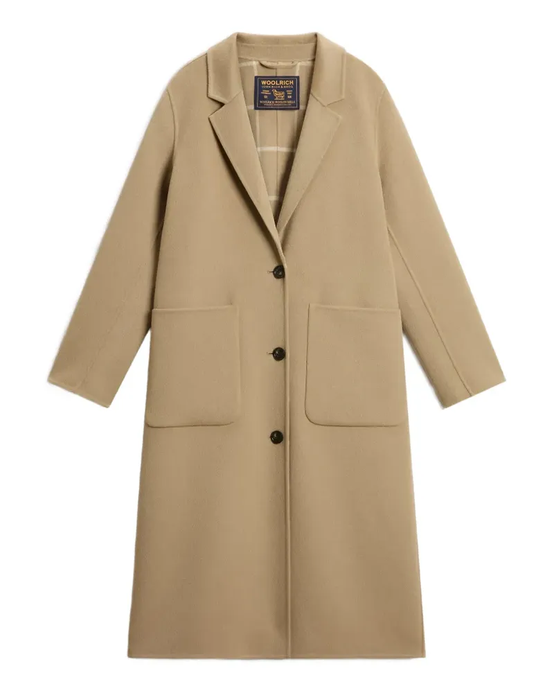 Woolrich virgin-wool notch-lapel coat - Nude Nude