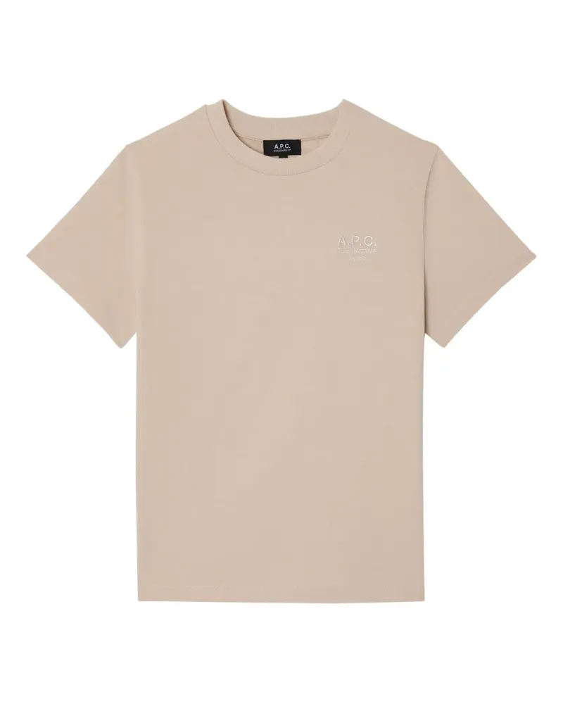 A.P.C. T-Shirt mit Logo-Stickerei - Nude Nude