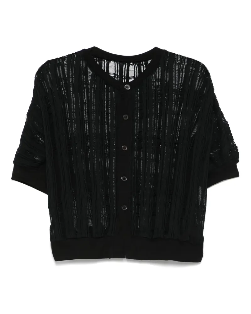 Yohji Yamamoto Dolman Cardigan - Schwarz Schwarz
