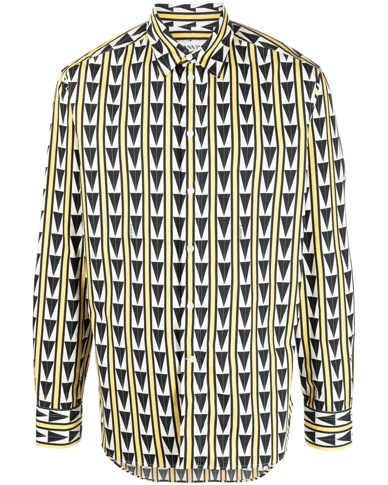 Lanvin Gemustertes Hemd - Gelb Gelb