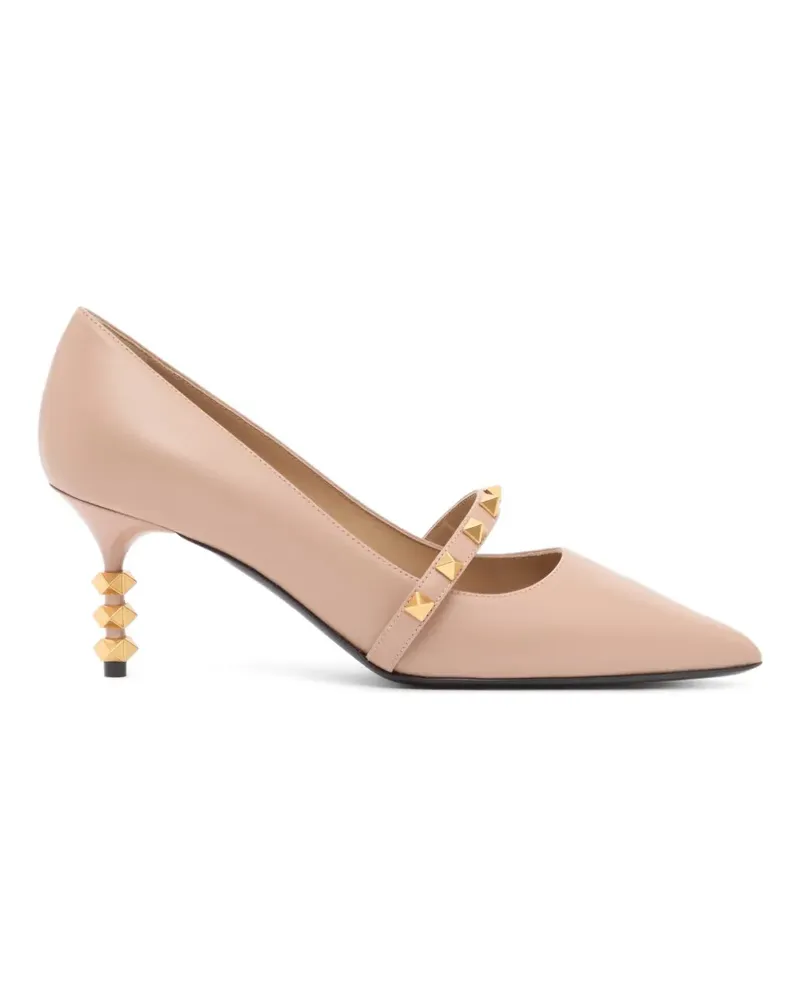Valentino Garavani Rockstud Pumps mit skulpturalem Absatz aus Kalbsleder 70mm - Nude Nude