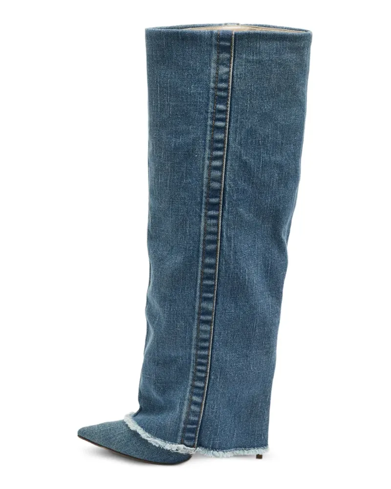 Le Silla Halbhohe Jeans-Stiefel mit spitzer Kappe - Blau Blau