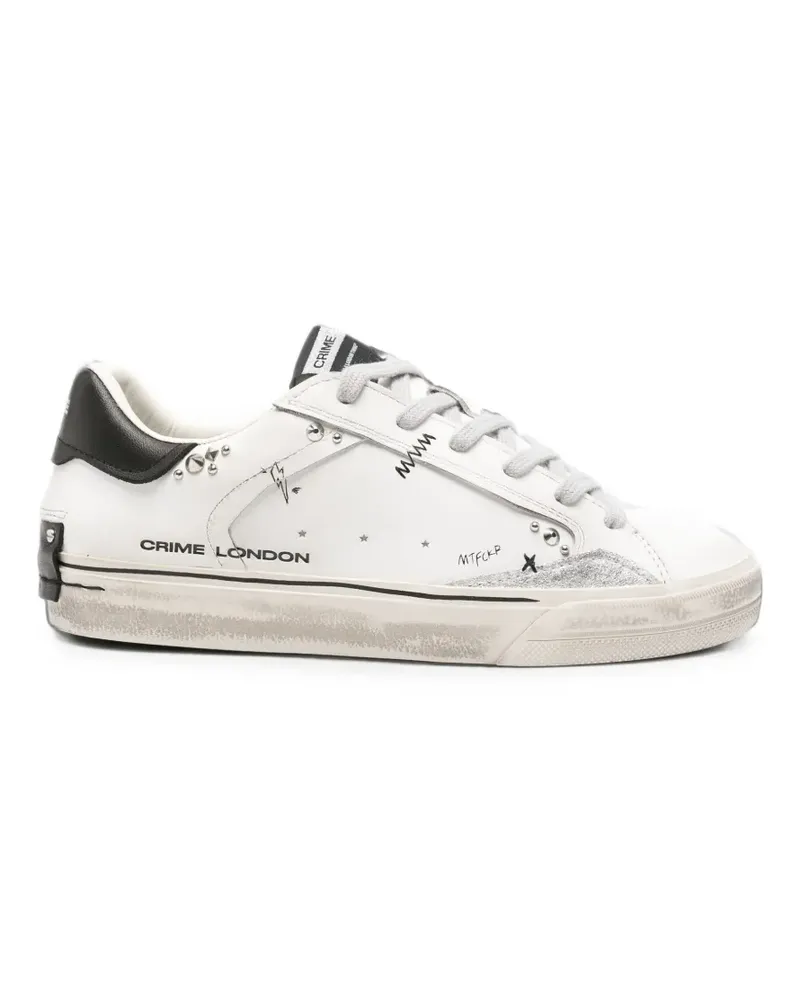 Crime Deconstructed Sneakers mit Nieten - Weiß Weiß